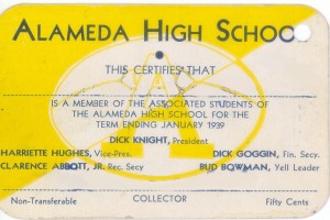 Alameda High School, Student ID, 1939                   